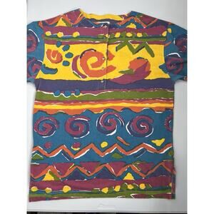 Vintage 90’s Together! Swirl Tie Dye Multicolor Women’s Shirt Size Medium